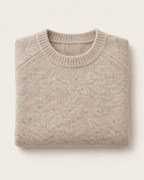 Men's Oatmeal Ludlow Shetland Crewneck