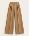 Women's Camel Bibury Wide-Leg Wool Trousers