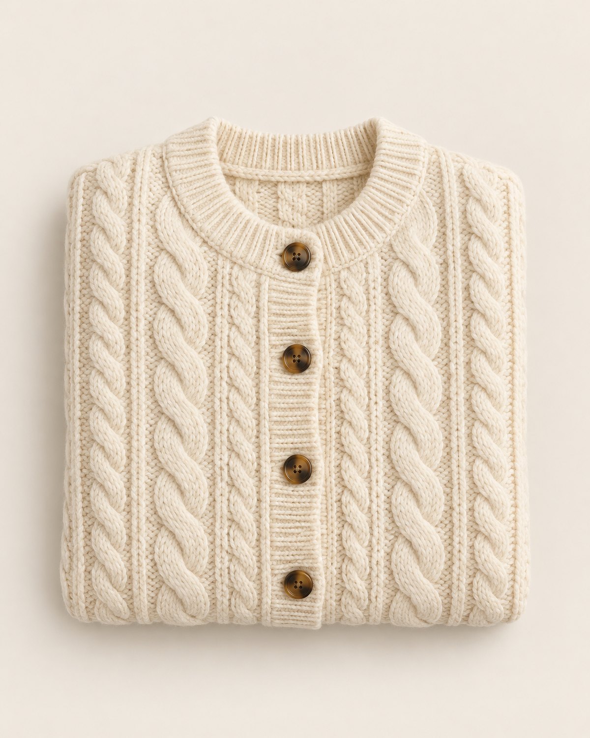 Women's Cream Tetbury Cable-Knit Cardigan